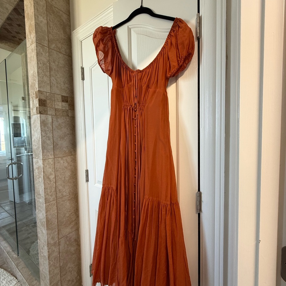 La Ligne: Never worn burnt Orange Ruched Tiered Sundress